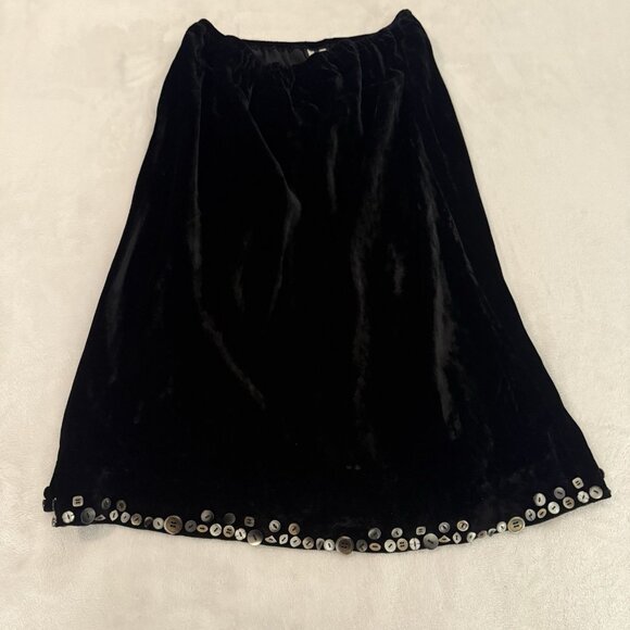 J Jill Velvet Midi Skirt Women’s M Black Witchy Fairy Whimsigoth Boho Fall - Picture 1 of 7
